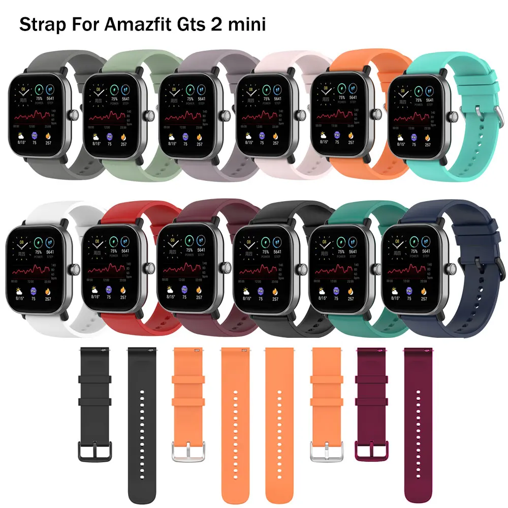 Tali Jam Tangan Silikon untuk Amazfit GTS 2 Gelang Jam Tangan Mini Tali Jam Tangan Pengganti Korea untuk Amazfit GTS 3 Tali Aksesori
