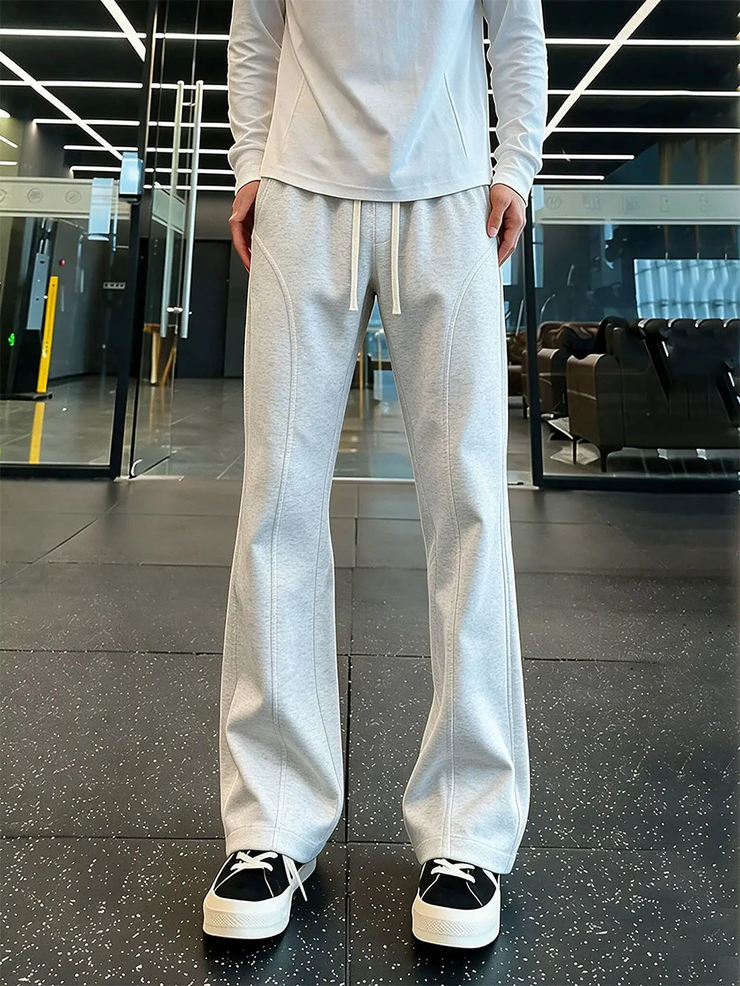 American Style Loose Fit Straight Leg Pants Men's Autumn Casual Trousers CleanFit Micro Flare Pants Knife Cut Youthful Vitality - view 4