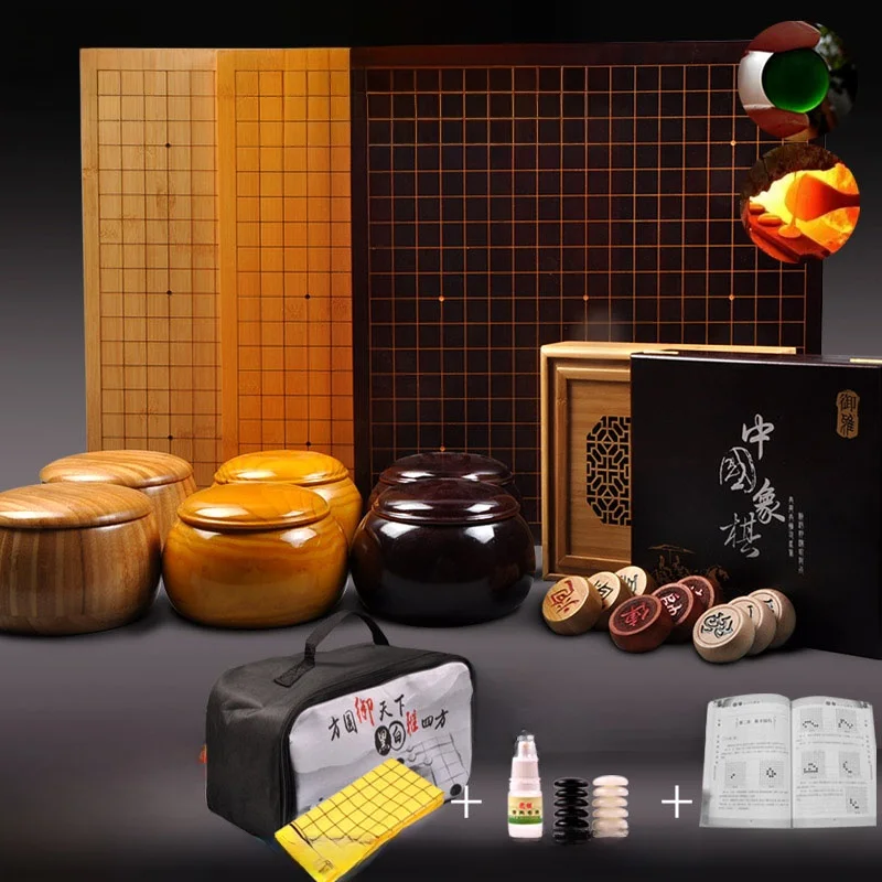 yuya-go-chess-board-set-jeu-d'echecs-bidirectionnel-en-bambou-pieces-d'echecs-noires-et-blanches-pour-enfants-debutants-jeu-de-cinq-en-ligne