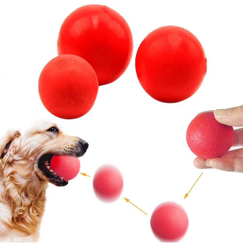 3Sizes Rubber Dog Ball Chewing Ball Dog Durable Ball Cleaning Teeth Toy Ball With High Bounce For Small Medium Large Pet Toy