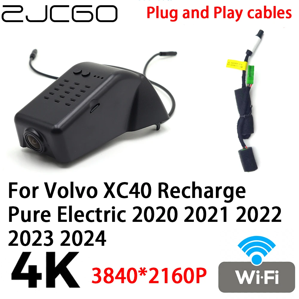 

ZJCGO 4K 2160P DVR Dash Cam Camera Video Recorder Plug and Play for Volvo XC40 Recharge Pure Electric 2020 2021 2022 2023 2024