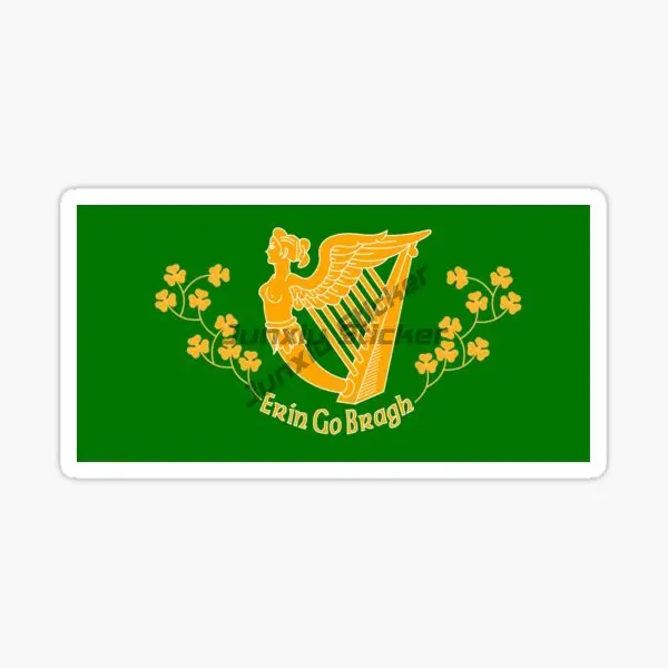 Irish Flag, Coat of Arms, Car Stickers, Vinyl Self-adhesive Stickers Suitable for Computer Motorcycle Helmet Decoration Stickers