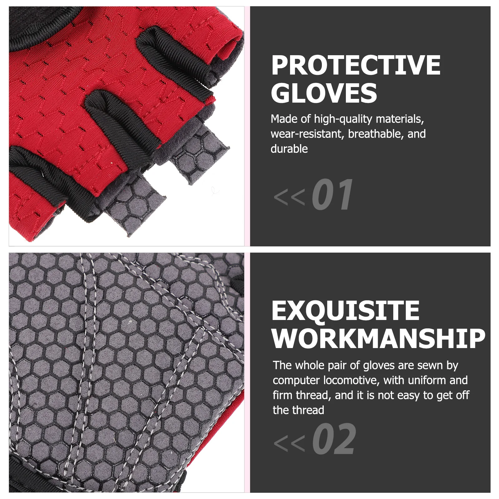 

2Pcs Finger Covers Breathable Protective Gloves Outdoor Sports Half-Finger Cycling Anti-Slip Sun Protection Gloves for Hiking