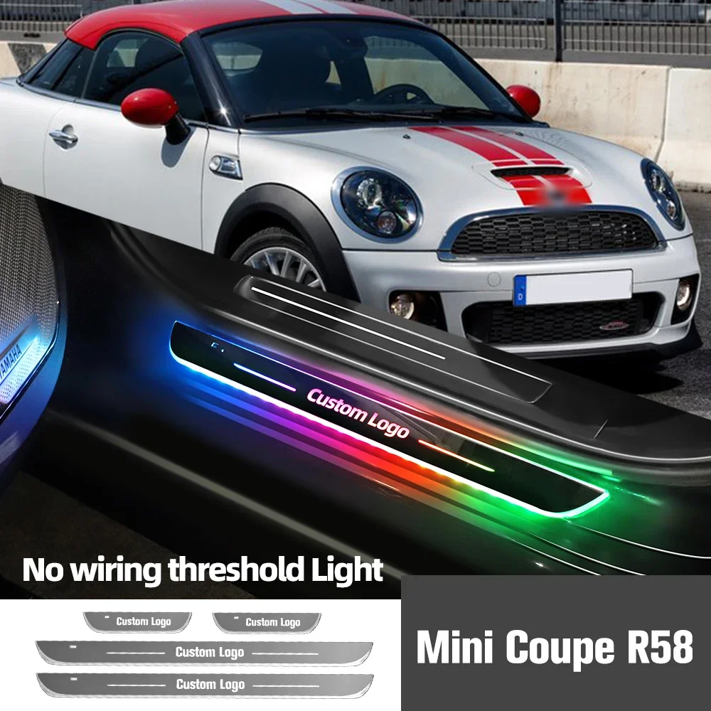 

For Mini Coupe R58 2010-2015 2012 2013 2014 Car Door Sill Light Customized Logo LED Welcome Threshold Pedal Lamp Accessories