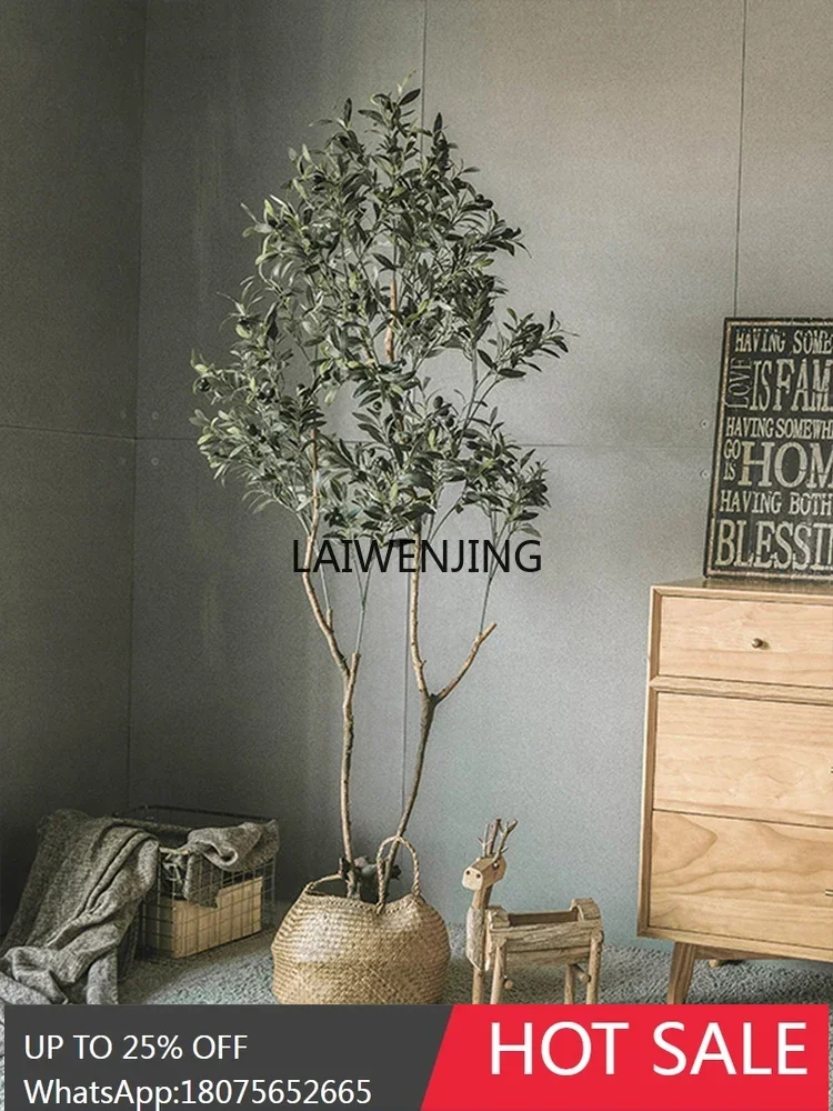 

Simulation green plant decoration olive tree potted plant retro style indoor large living room bonsai plant