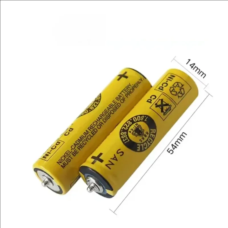 1.2V SAN NI-CD 1N-600AA Battery For Braun Shaver S3 320S-4 340S-3 350CC-5 5776 3050S Battery with Pins on Both Ends