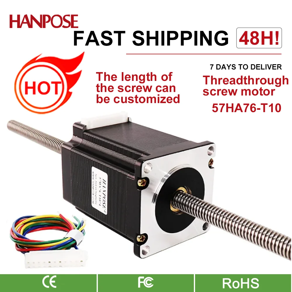 57 linear stepper motor nema23 57HA76-T10 screw motor 2.8A 189N.CM 76mm screw length 100mm-400mm For CNC 3D Printer Parts