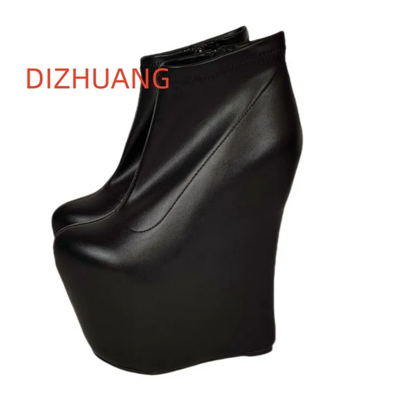 

DIZHUANG shoes Sexy women's high heels boots. About 20cm heel height. Ankle boots. Wedges boots. Fashion show banquet shoes.