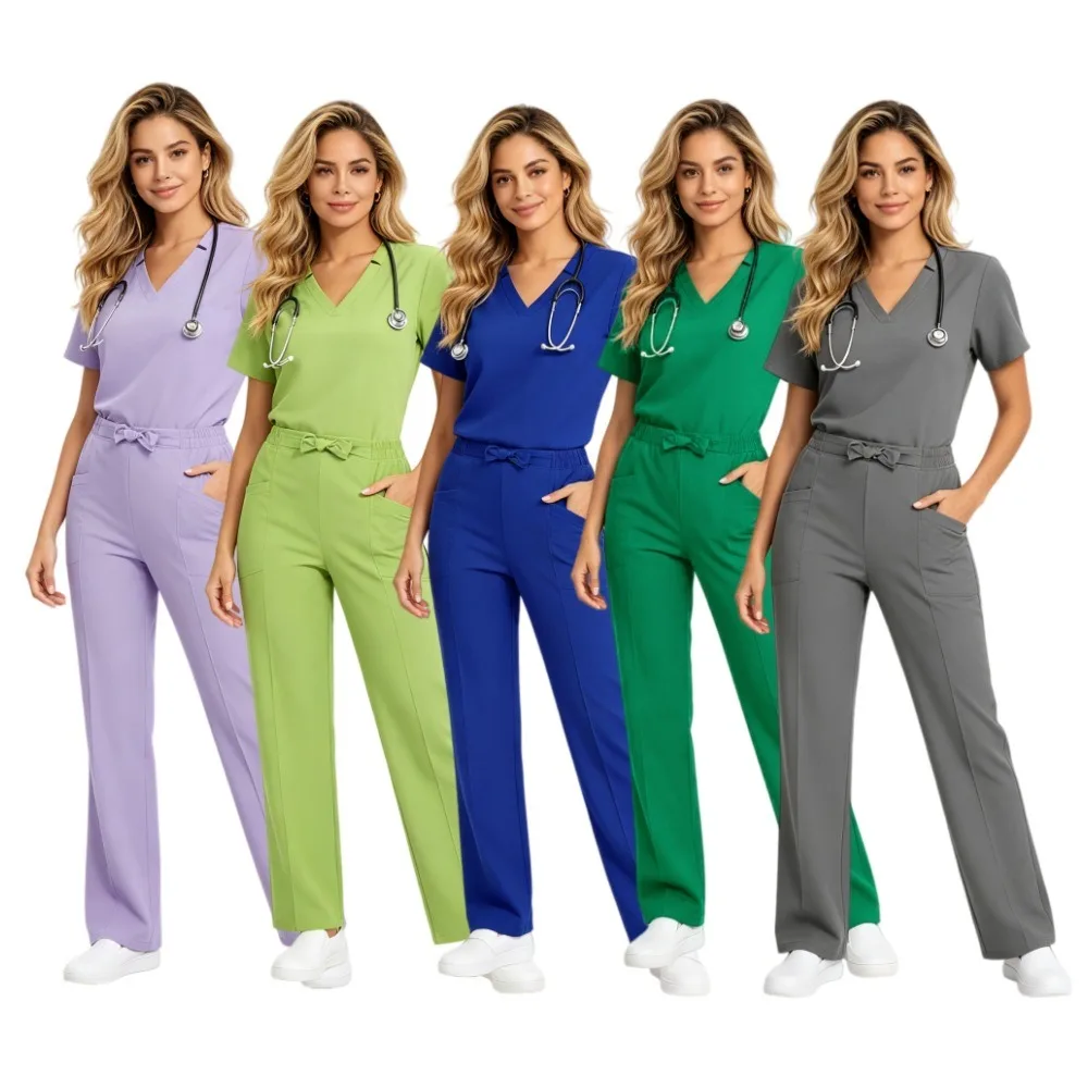 multi-color-nurse-scrubs-set-quick-dry-breathable-wrinkle-resistant-elastic-lab-clinic-dentist-beauty-spa-medical-uniforms