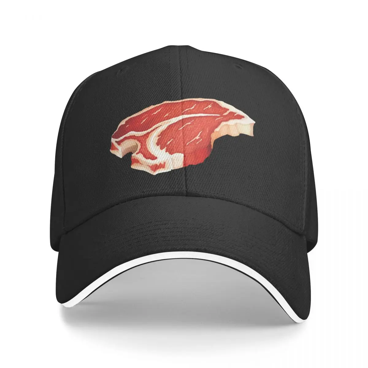 Raw T-Bone Beef Steak Baseball Cap Cosplay Anime Hat Ball Cap Beach Outing Men's Hats Women's