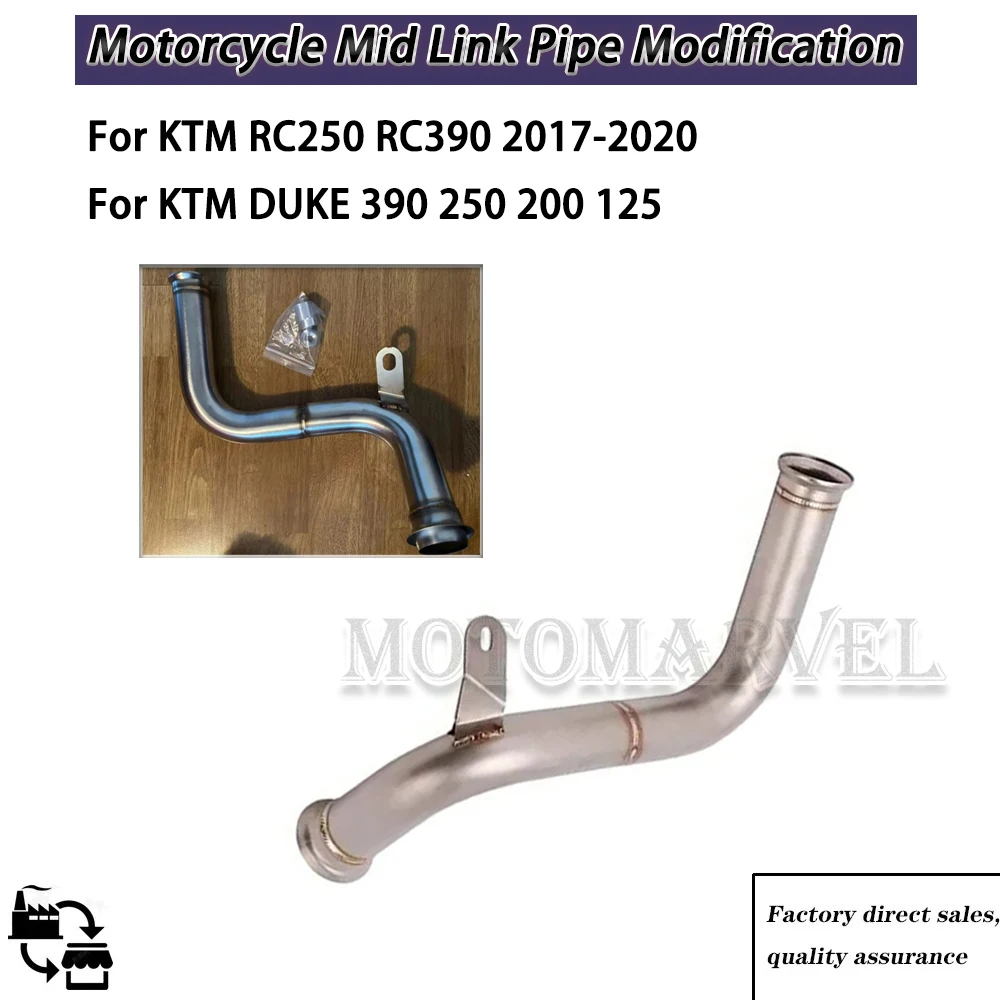 

For KTM Duke 390 125 250 390 RC390 2017-2020 Motorcycle Exhaust Connector Tube Mid Middle Link Pipe Exhaust System Modified