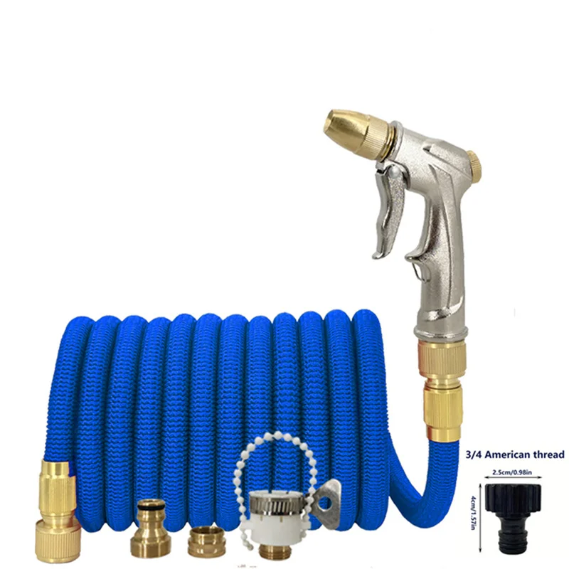 2026 High Pressure Metal Car Wash Gun Garden Watering Gun Hose Nozzle Expandable Magic Telescopic Hose With Spray Water Gun Set