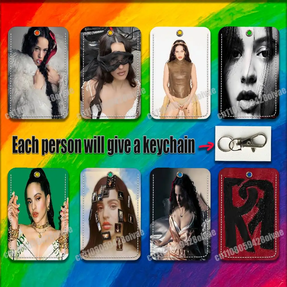 

R-Rosalia Lux RR El Mal Querer For ID Clips Credit Bank Campus Card Holder Cover Decoration PU Leather Keychain