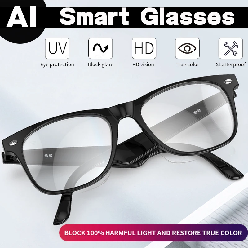 

LIGE Fashion AI Translation Smart Glasses Bluetooth Connected Glasses With Wireless Stereo Music Headset Bluetooth Call Glasses