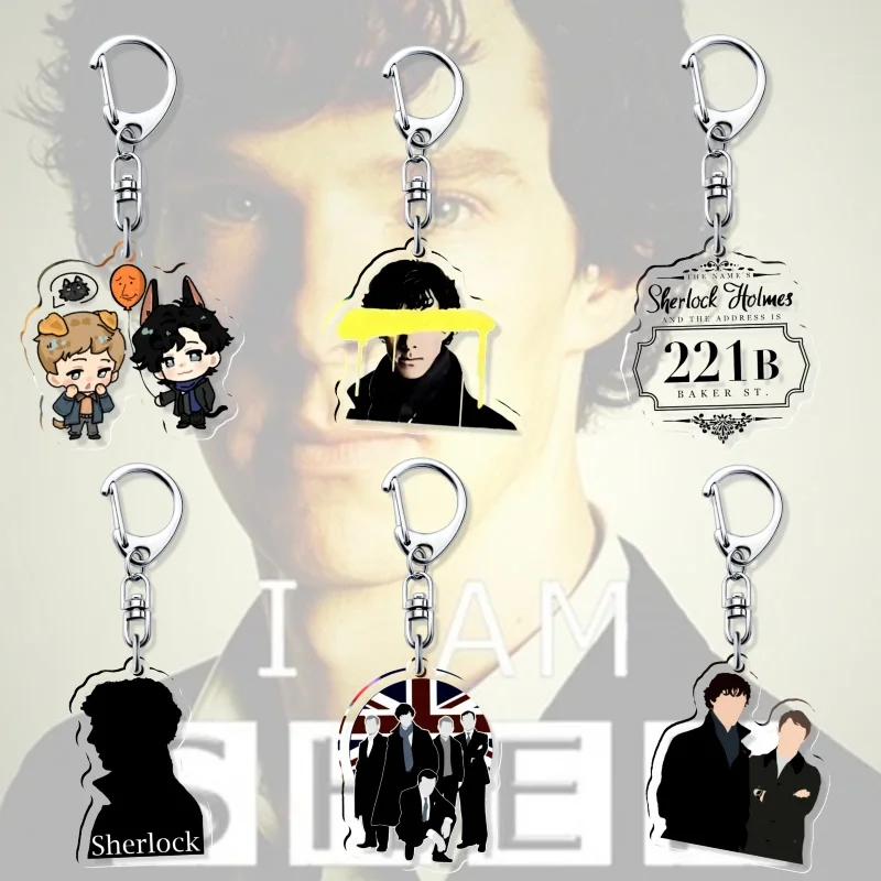 Llavero Acrílico de Sherlock Johnlock, Amante del Drama Clásico de Televisión, Colgante Creativo para Bolso, Regalo para Fanáticos, Recuerdo, Recuerdo de Pareja, Anillo de Pareja