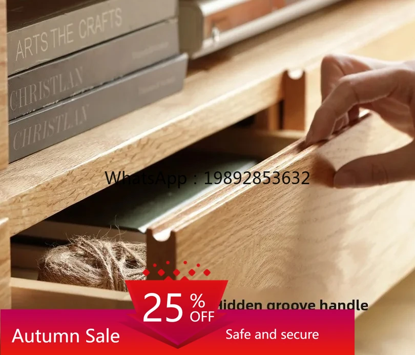 

solid wood TV cabinet oak floor cabinet modern simple small apartment low cabinet living room log locker