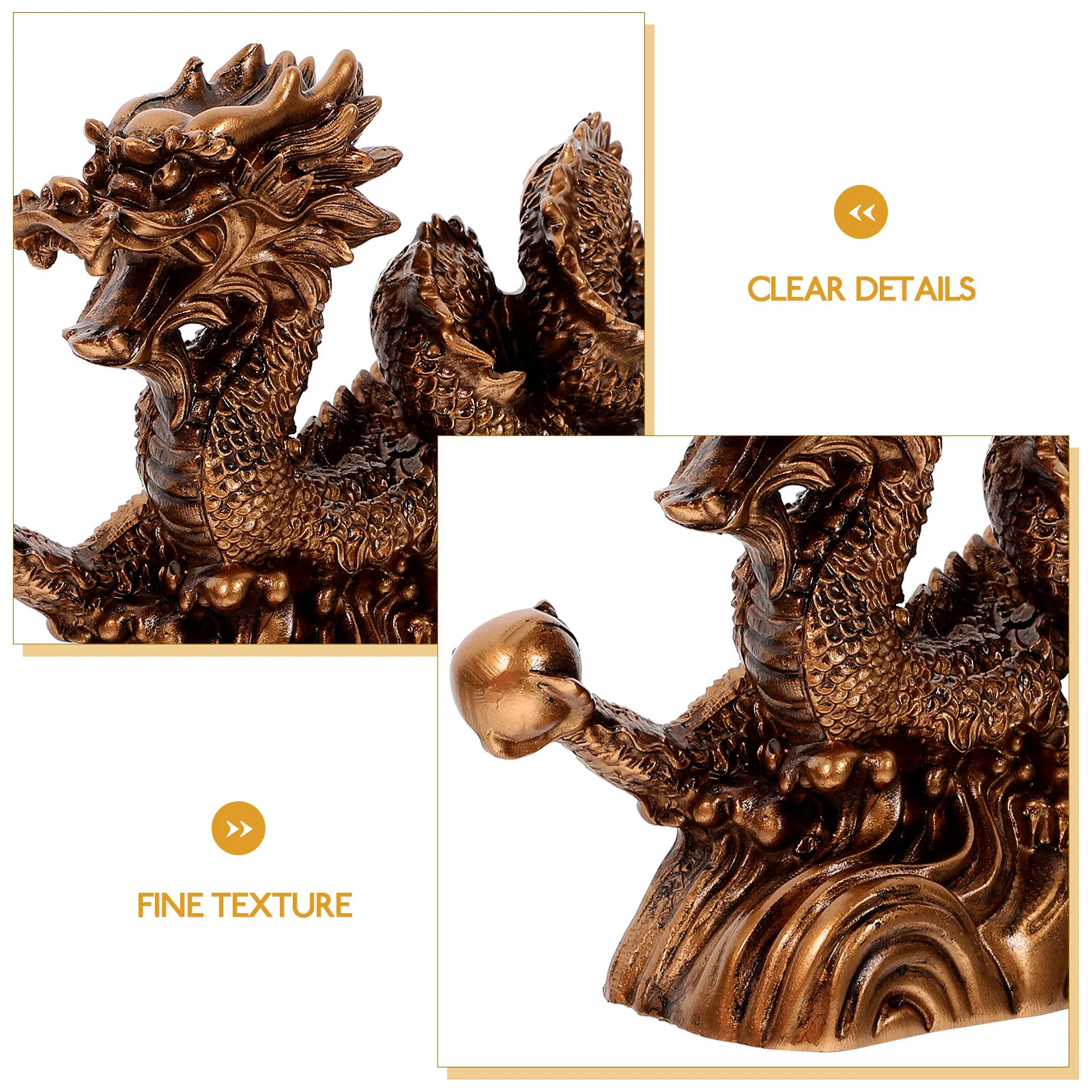 

Dragon Resin Craft Decor Small Retro Desktop Sculpture Chinese Dragon Statue Artistic Home Office Decoration Small Desktop Decor