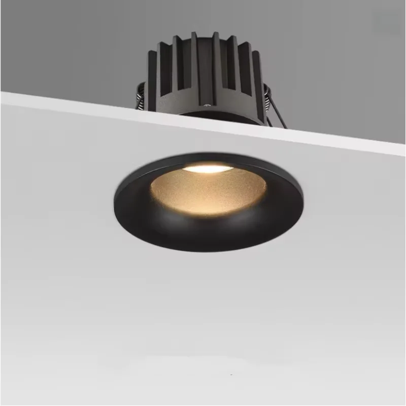 LED COB Downlight 9W 12W 15W 18W Anti-glare Recessed 85V-265V Dimmable LED Ceiling Lamps Narrow Border for Hotel Villa Lighting