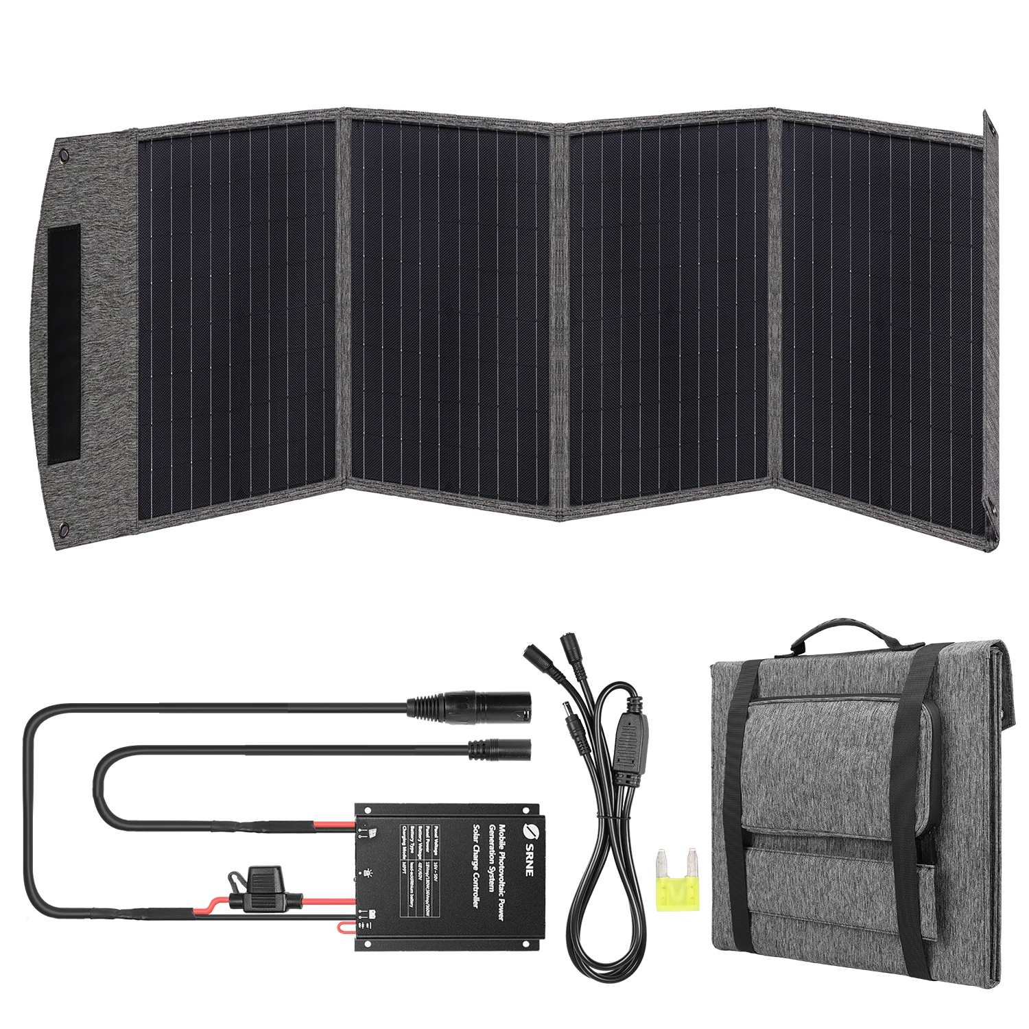 Foldable Solar Panel Charger Plus Size Solar Plate Safe For 48V/60V Large Capacity Ebike Battery for Outdoor Camping Tourism