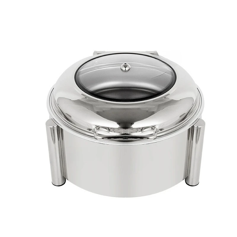 

Stainless Steel Buffet Furnace Visual Cover Breakfast Hotel Restaurant Hydraulic Circular Insulation Furnace Heating