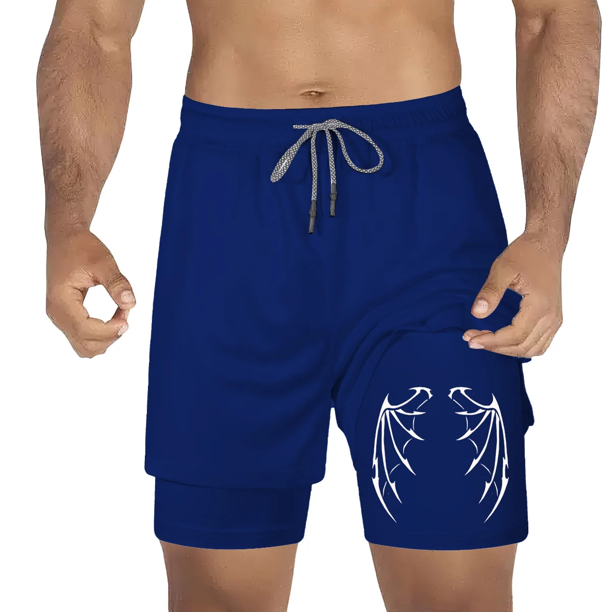 Berserk-2-In-1 Sportshorts Voor Heren, Sneldrogende Korte Broek, Gym-En Fitnesstraining, Dubbel Gelaagd