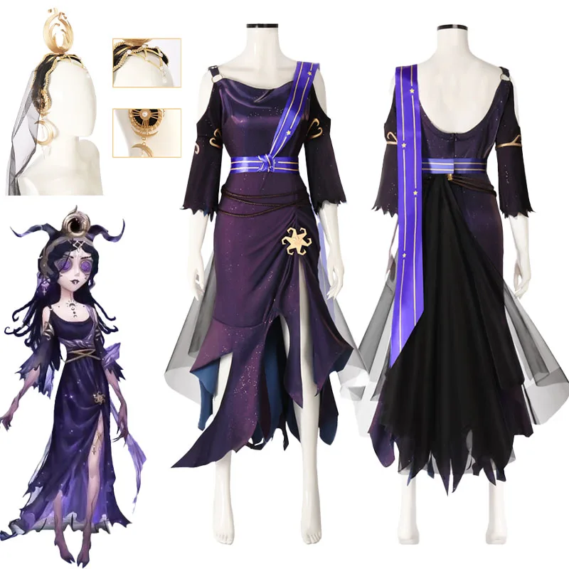 

Identity V Fiona Gilman Cosplay Game Identity V Priestess Cosplay Sexy Dress Purple Halloween Party Role Play Uniform for Women