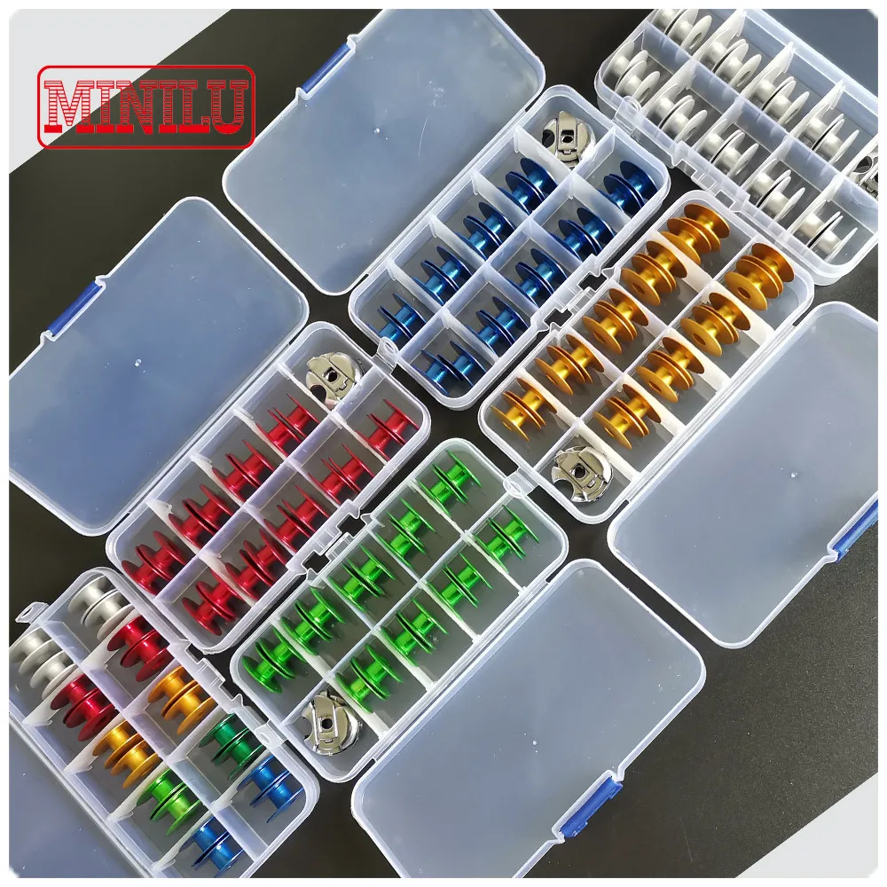 BC-DB1-NBL M Shape Spring Bobbin Case SET Colorful Aluminum Bobbins Accessories for Industry Sewing Machine Flat Car