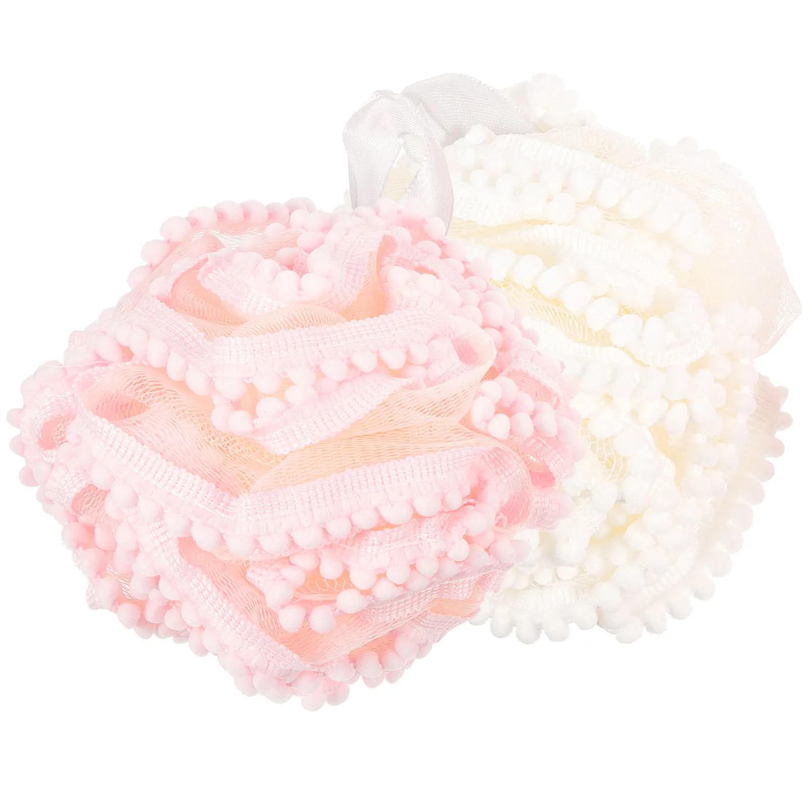 

2Pcs Bath Scrubber Showering Balls Colored Bathing Balls for Travel Home Soft Durable Exfoliating Skin Loofah Shower Loofah