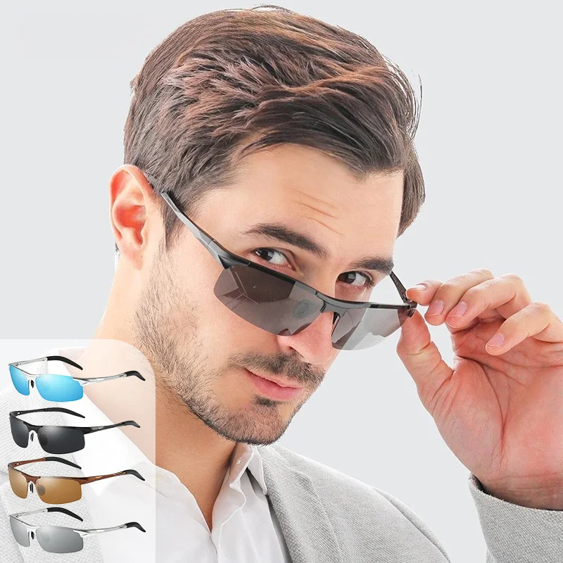 

Man Polarized Driving Sunglasses Outdoor Sport Aluminum Frame Glasses UV400 Durable Eyeglass Frame Safety Goggles