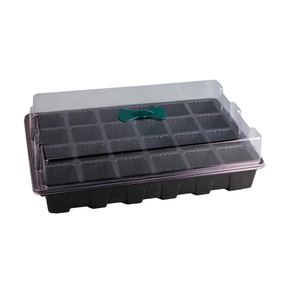 

2 Sets Plant Germination Tray 24 Cell Seedling Box Transparent Lid Hydroponic Grow Stackable Storage Easy Operation