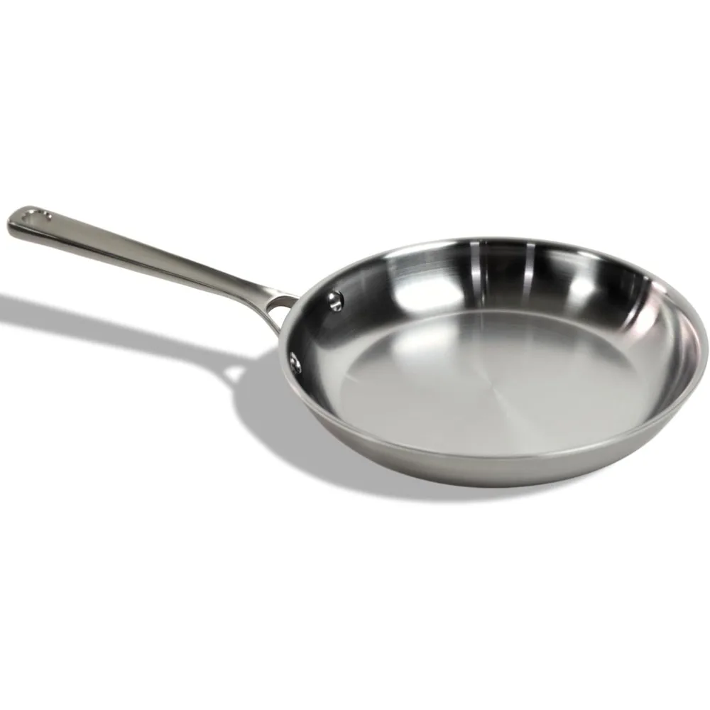 

сковорода из углеродистой стали, покрытая 10,5 дюйма, 3-слойная посуда из углеродистой стали с алюминиевым сердечником, легкая (2,4 фунта), даже нагрев