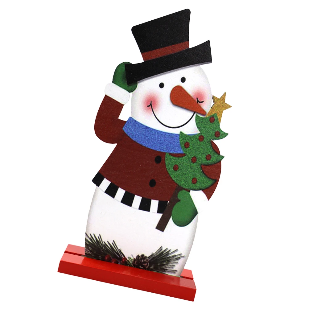 

Wooden Snowman naments Christmas Decorative Adornment Xmas Decoration Desktop Adornment Lightweight Store Gift Safe