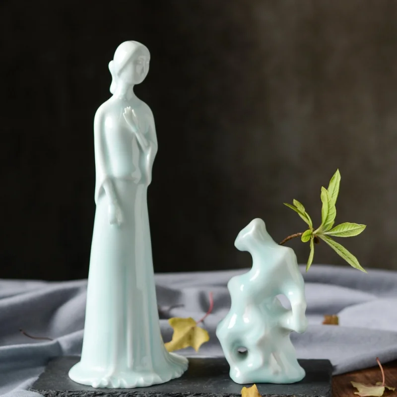 

Mr. Qing Art Ornaments Sculpture Wedding Decorations like Jade Beauty Portrait Wedding Female Birthday Present Creative Ceramics