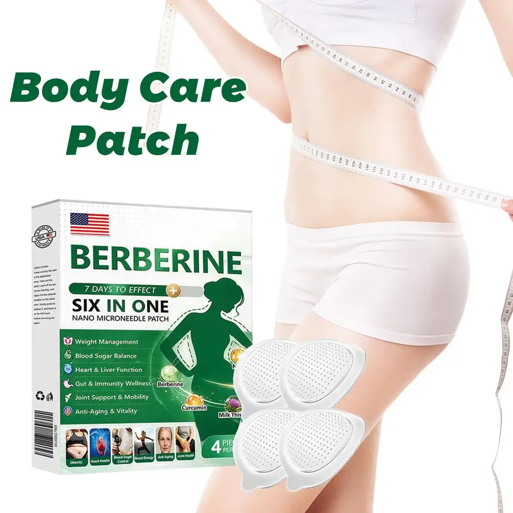 

6 in 1 Berberine Nano Microneedle Patch Weight Management Blood Sugar Balance Liver Gut Health Anti-Aging Vitality Body Care
