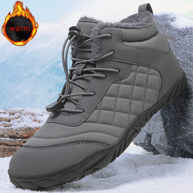 

Winter Men's Women's Plush Warm Cotton Boots Outdoor Hiking Boots Waterproof Anti Slip Warm Snow Boots Casual Winter Booties