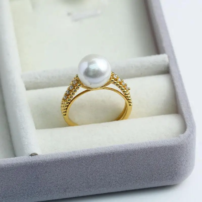 

5pcs Adjustable Gold Plated Pearl Ring Settings Findings & Accessories-for Jewelry Making Bulk Wholesale Craft Supplies 10-12mm