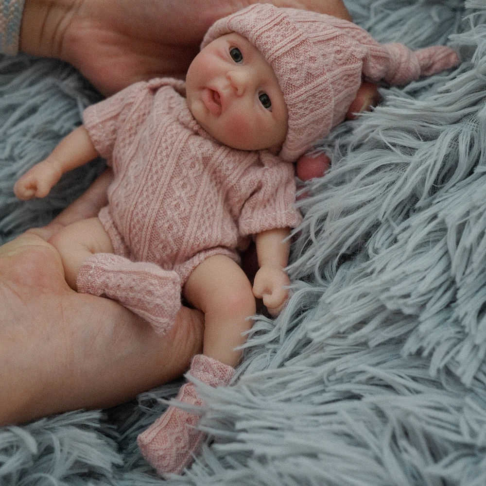 Bambole Reborn Baby 7" Neonati in silicone per tutto il corpo in miniatura per bambini Regalo di Natale