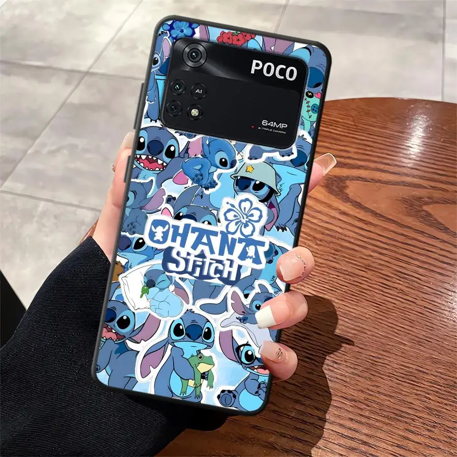 Чехол для Xiaomi Poco X3 X4 X5 C65 M5 C50 C51 F3 F4 F5 M3 M4 Pro с мягкой задней крышкой телефона Disney Cartoon Stitch Art