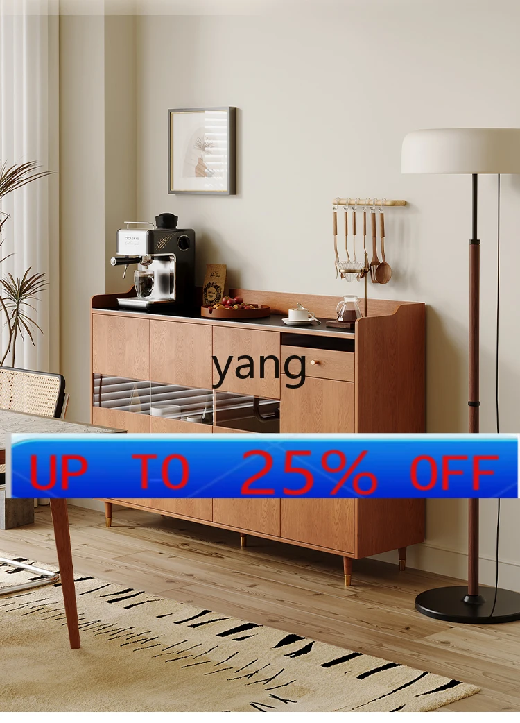 

LMM solid wood rock slab dining side cabinet living room wall integrated storage kitchen cabinet