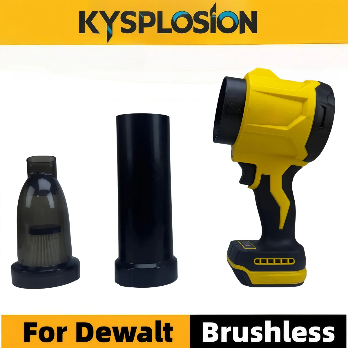 Brushless Handheld Turbo Jet Leaf Blower 2-in-1 Blow & Suction Super Strong Wind Air Blower Compatible with Dewalt 20V Battery