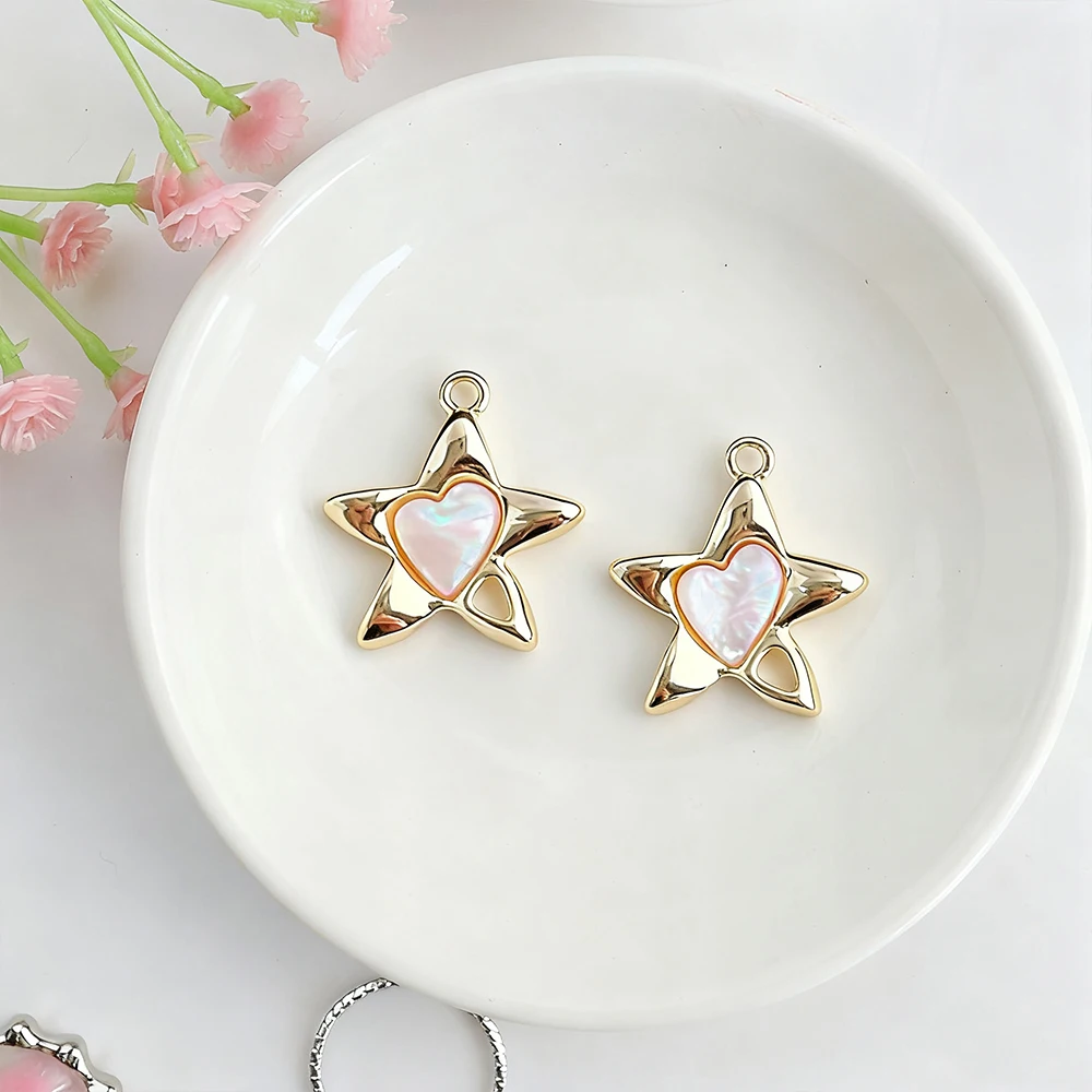 

Сердечный дизайн 20 шт. 17*18 мм DIY кулон/покрытие из настоящего золота/ювелирные аксессуары/ручная работа/подвески из ракушек для матери моря # 195716