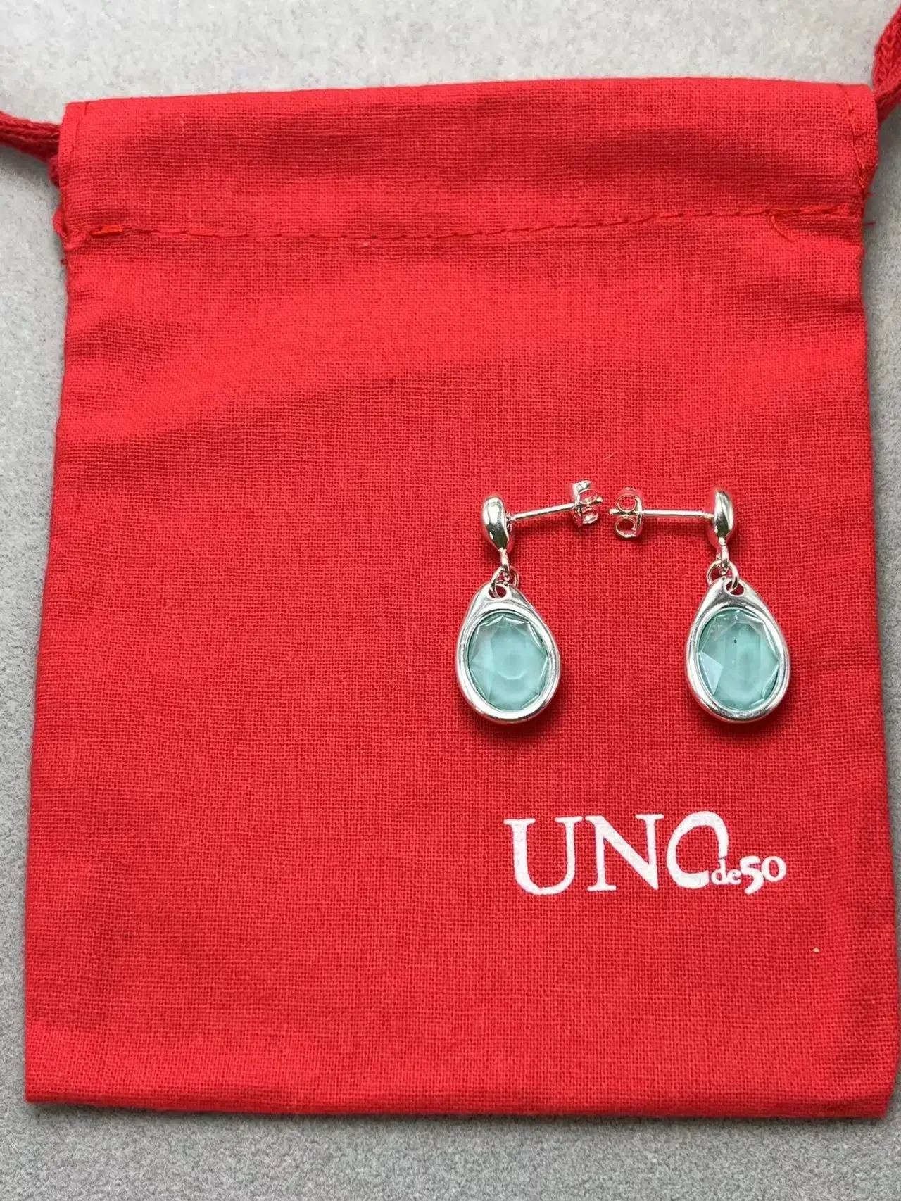 UNOde50-pendientes de piedras preciosas exquisitas para mujer, bolsa de regalo de joyería romántica con bolsa, moda española superventas, 2023