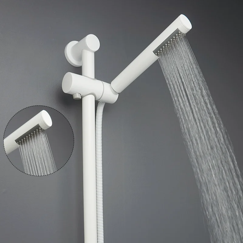 Bonderis Einstellbare Dusche Lifting Bar Stange mit Dusche Halter Weiß Dusche Spalte Riser Rutsche Bar Bad Dusche Schiebe Bar