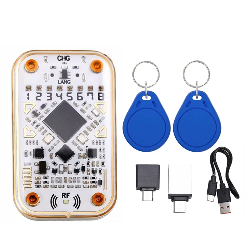 

ZIZI Chameleon Ultra RFID Считыватель смарт-чипов + 2XUID Брелок Эмулятор смарт-карт 125K 13,56 МГц IC Декодирование идентификационных карт Инструмент NFC