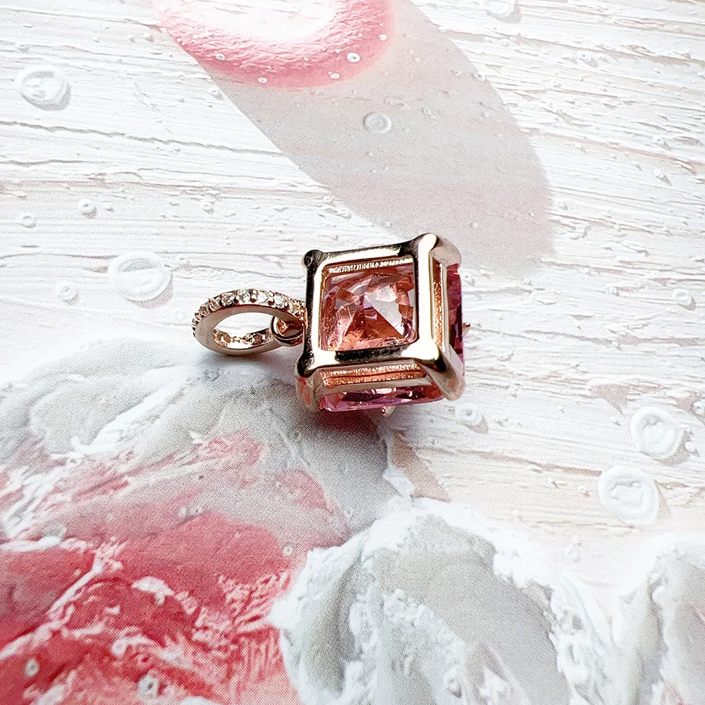 Rosévergoldeter Stern mit Steinanhänger, brandneuer Modeschmuck, romantisches Geschenk für Frauen – Detail 5