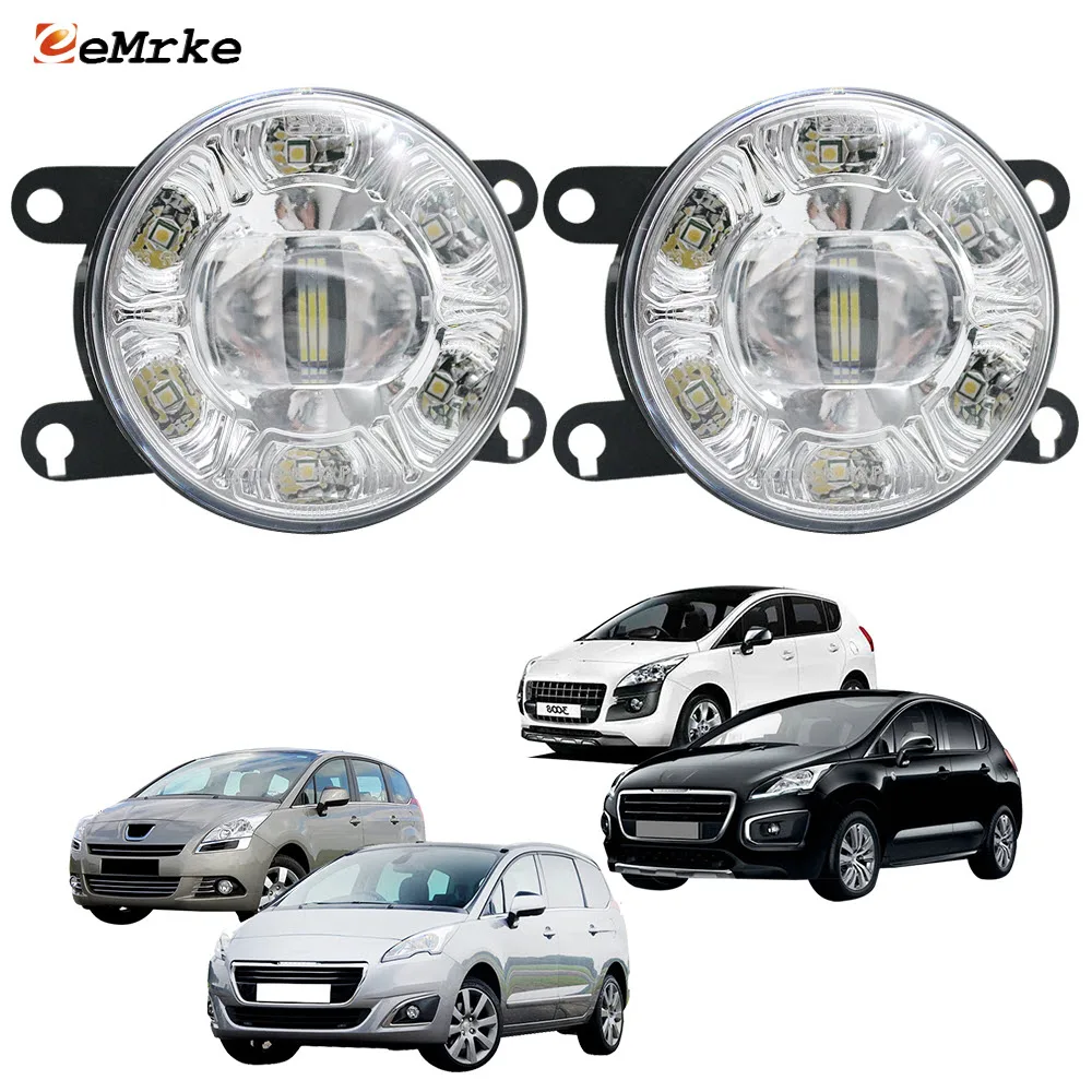 

Led Car Fog Lights Assembly PTF for Peugeot 3008 5008 208 207 with Cut-Line Clear Lens+ 6 DRL Daytime Running Lamp Driving Light