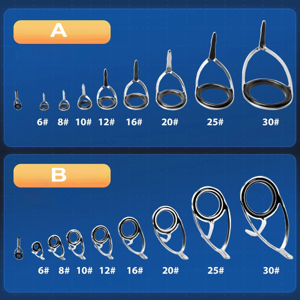 8 pz Guide per canne da pesca SIC Anello Occhi Guide per canne Anelli di riparazione, Canna da pesca per pesci d'oca Costruzione di canne da pesca Punta Top K di riparazione 8 pz Guide per canne da pesca SIC Anello Occhi Guide per canne Anelli di riparazione, Canna da pesca per pesci d'oca Costruzione di canne da pesca Punta Top K di riparazione