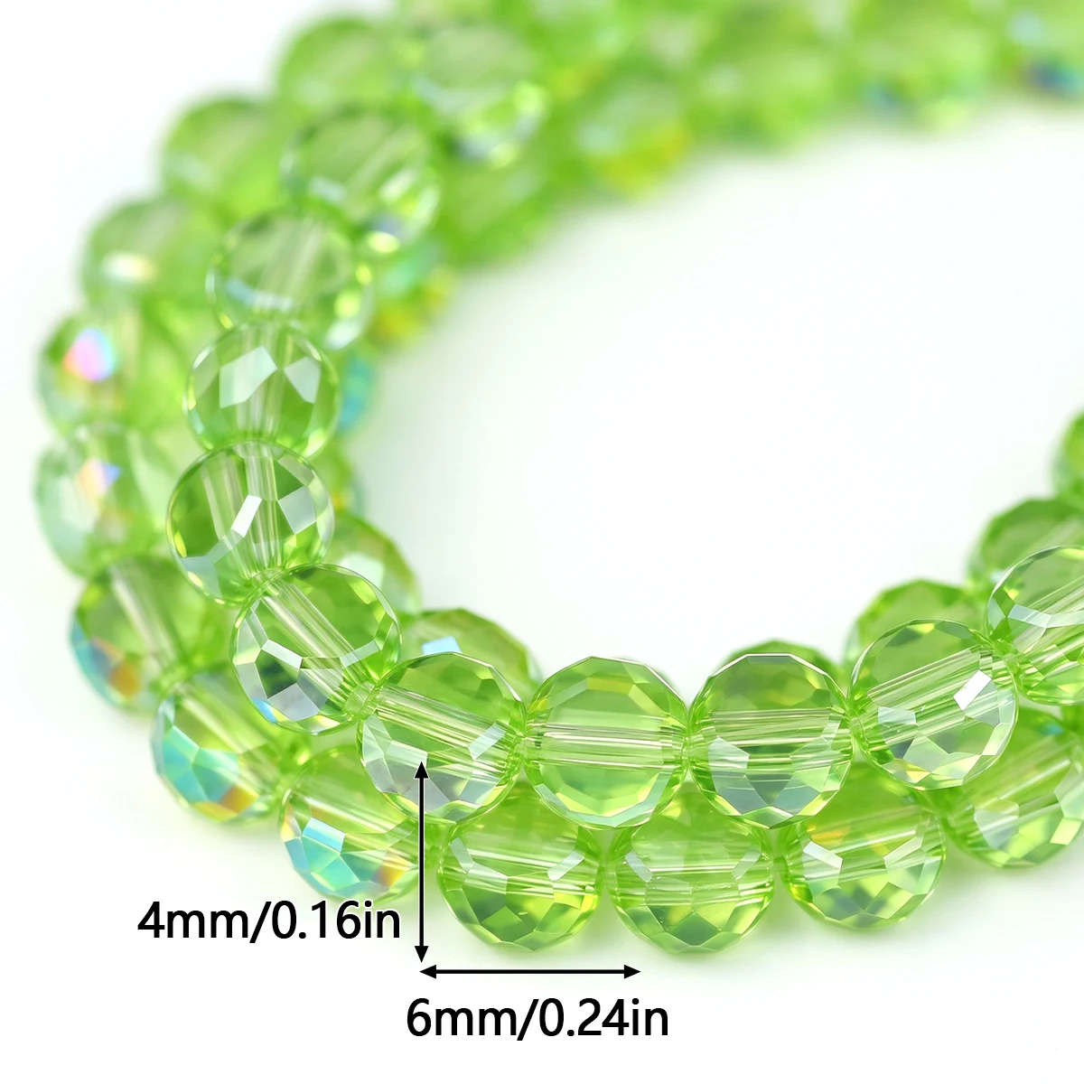 6mm 100–300pcs Clear Crystal Glass Natural Color Round Discs Light Green Handmade DIY Jewelry Making Bracelet Accessories
