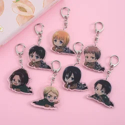 Attack On Titan Acrylic Keychain Cartoon Character Ornament Key Bag Pendant Clothing Accessories