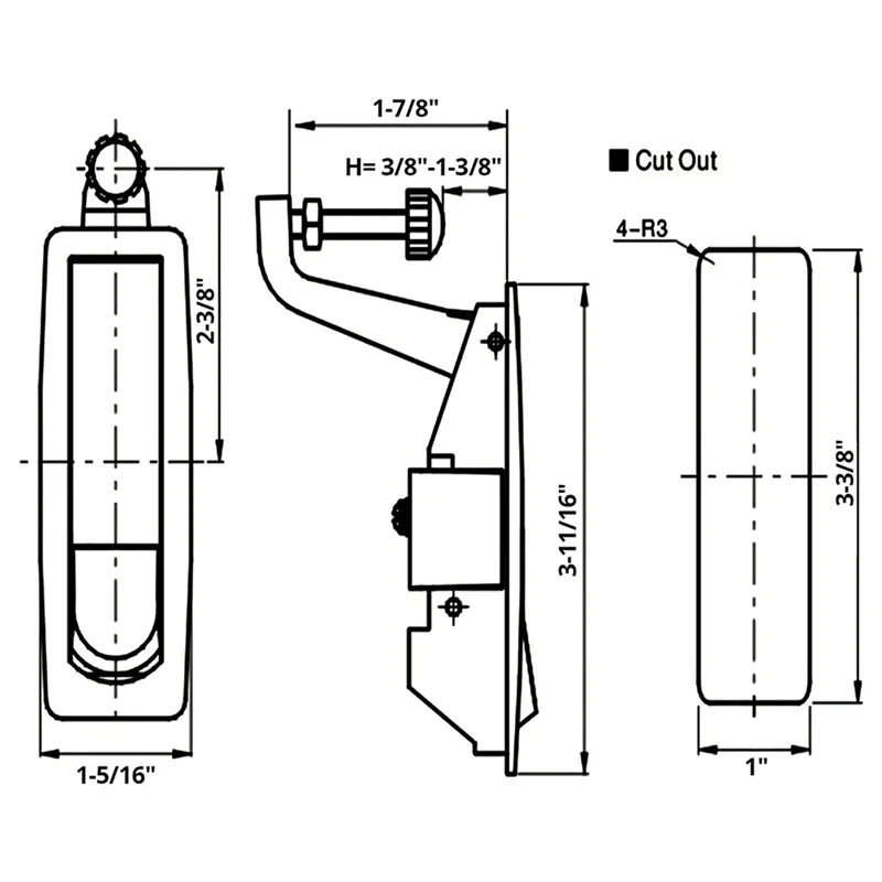 【ADORN】16 قطعة قفل بمزلاج ضغط من سبائك الزنك ومزلاج رافعة دافق نطاق قبضة قابل للتعديل 0.04 بوصة-0.94 بوصة